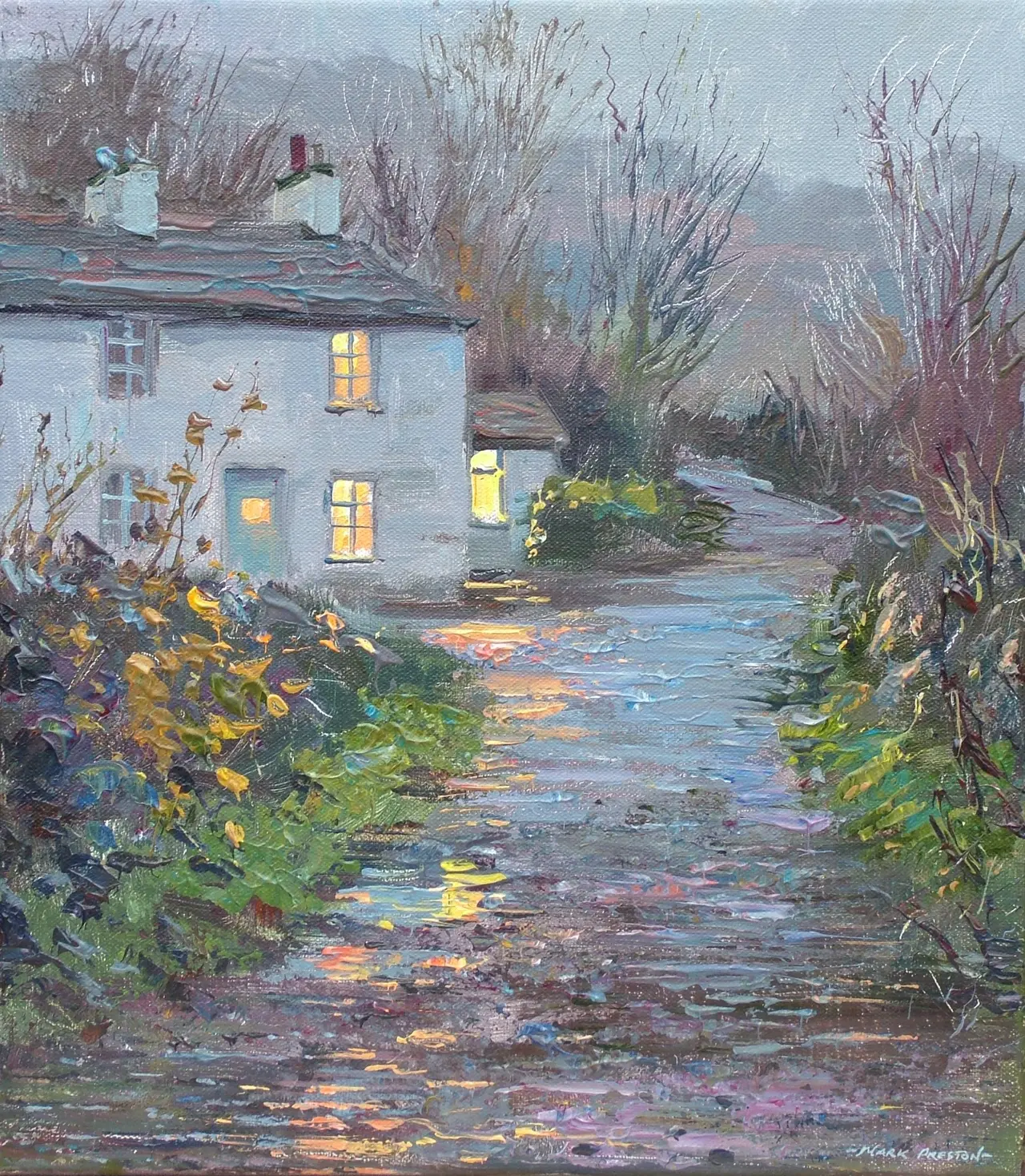 Mark Preston - dusk, slater's cottage, little langdale